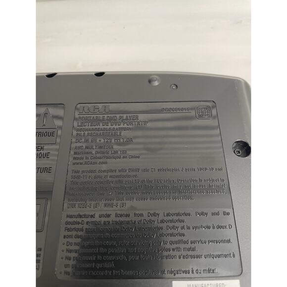 RCA Portable DVD Player 10" Display DRC98101S w/ Car Charger-Tested Works great - Picture 6 of 15